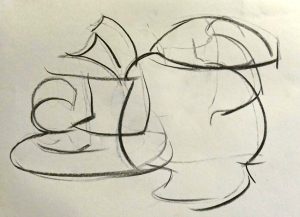 working semi-abstract, creative drawing class, creative painting course, abstraction, merseyside, sefton,