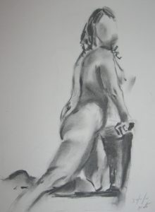 charcoal nude figure, drawings, sketches, paintings, art classes for beginners,