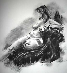 charcoal drawing of a nude, life class drawing, liverpool, learn life drawing, figurative art, nude drawing, painting, southport, merseyside, preston, lancashirer,